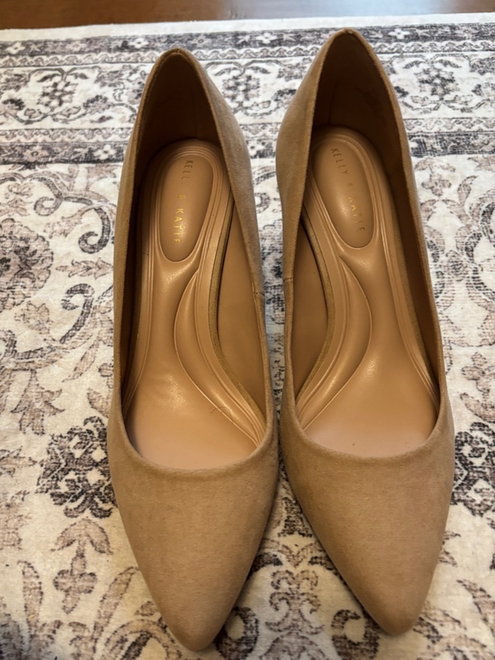 Kelly & Katie Camel/Tan Pointed Toe Suede Pumps